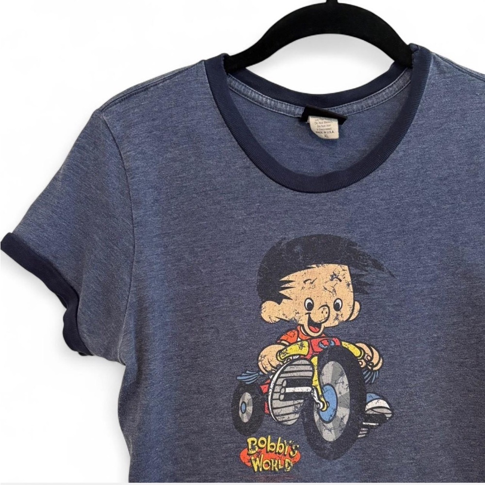 Vintage Y2K Blue Bobby’s World Ringer Tee